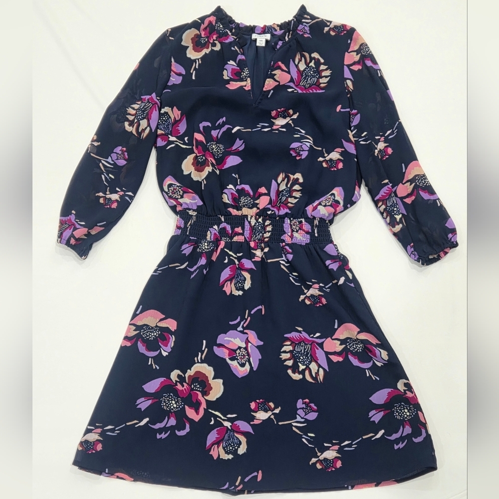 J.Crew Factory Floral Smocked-Waist Dress Size XS - Picture 2 of 10